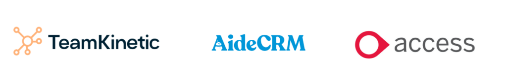 AVM Conference Sponsor logos for Team Kinetic, Aide CRM and Access